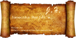 Janecska Harlám névjegykártya